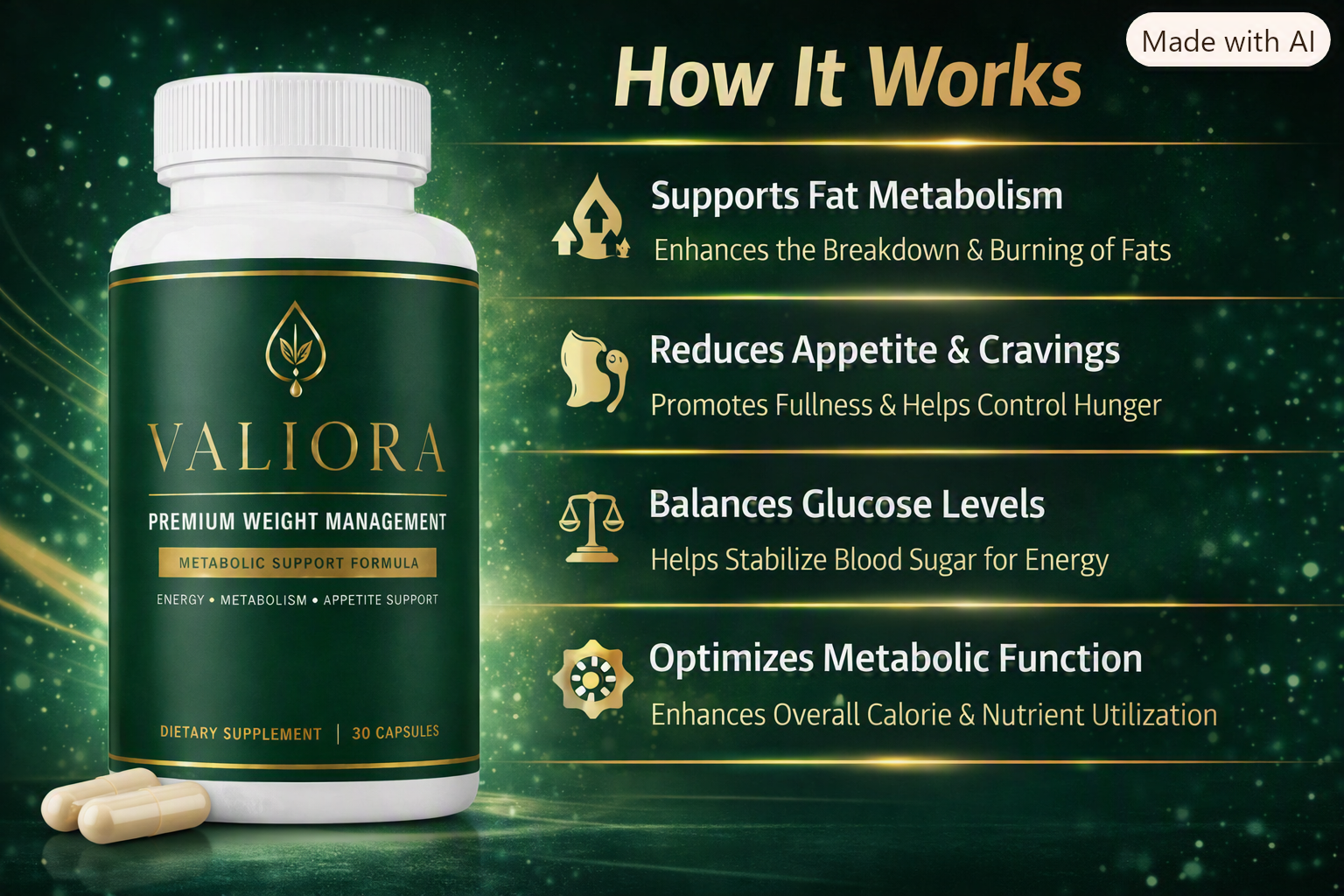 How Valiora works — metabolism, energy and appetite support